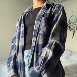 Arizona Jean Blue Plaid Flannel Small